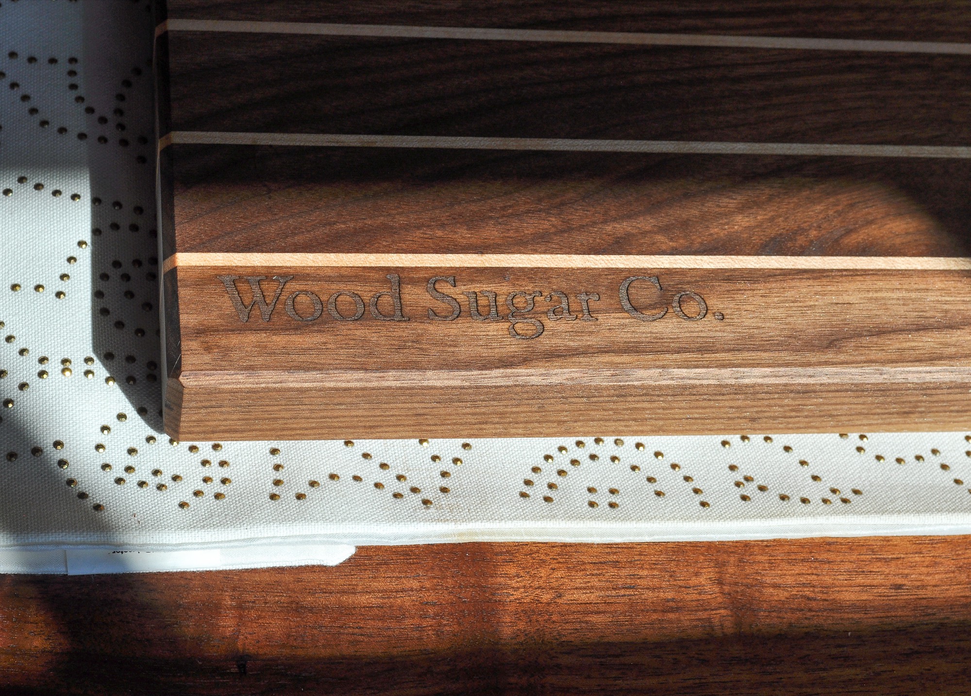 Cutting board branded with the Wood Sugar Co mark